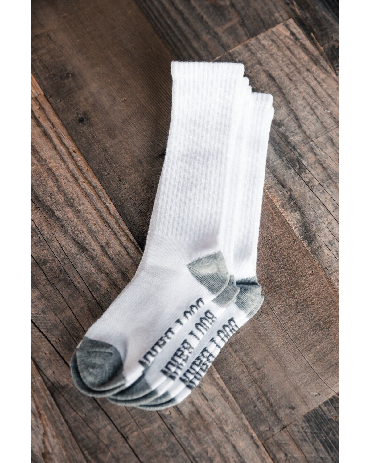 Image #1 - Boot Barn Basic 3-Pack Over The Calf Socks, White, hi-res