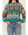 Image #3 - Rock & Roll Denim Women's Southwestern Print Sweater, Blue, hi-res