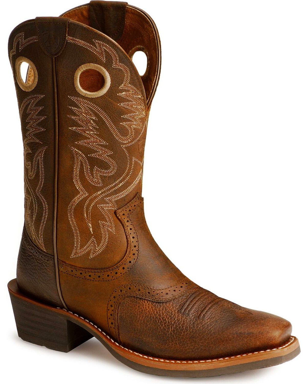 square toe boots with riding heel