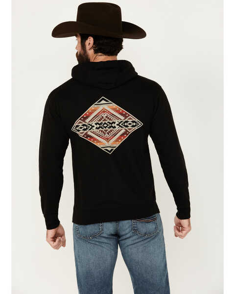 Pendleton Men's Boot Barn Exclusive Bridge Creek Diamond Hooded Sweatshirt , Black, hi-res
