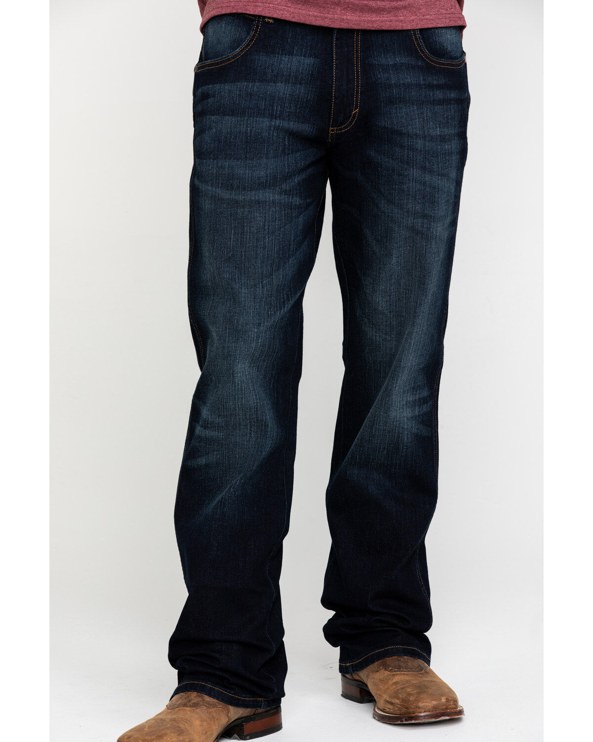 Image #2 - Wrangler Retro Men's Lavon Dark Stretch Relaxed Bootcut  Jeans , , hi-res