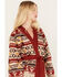 Wrangler Retro Women's Southwestern Print Hooded Cardigan, Oatmeal, hi-res