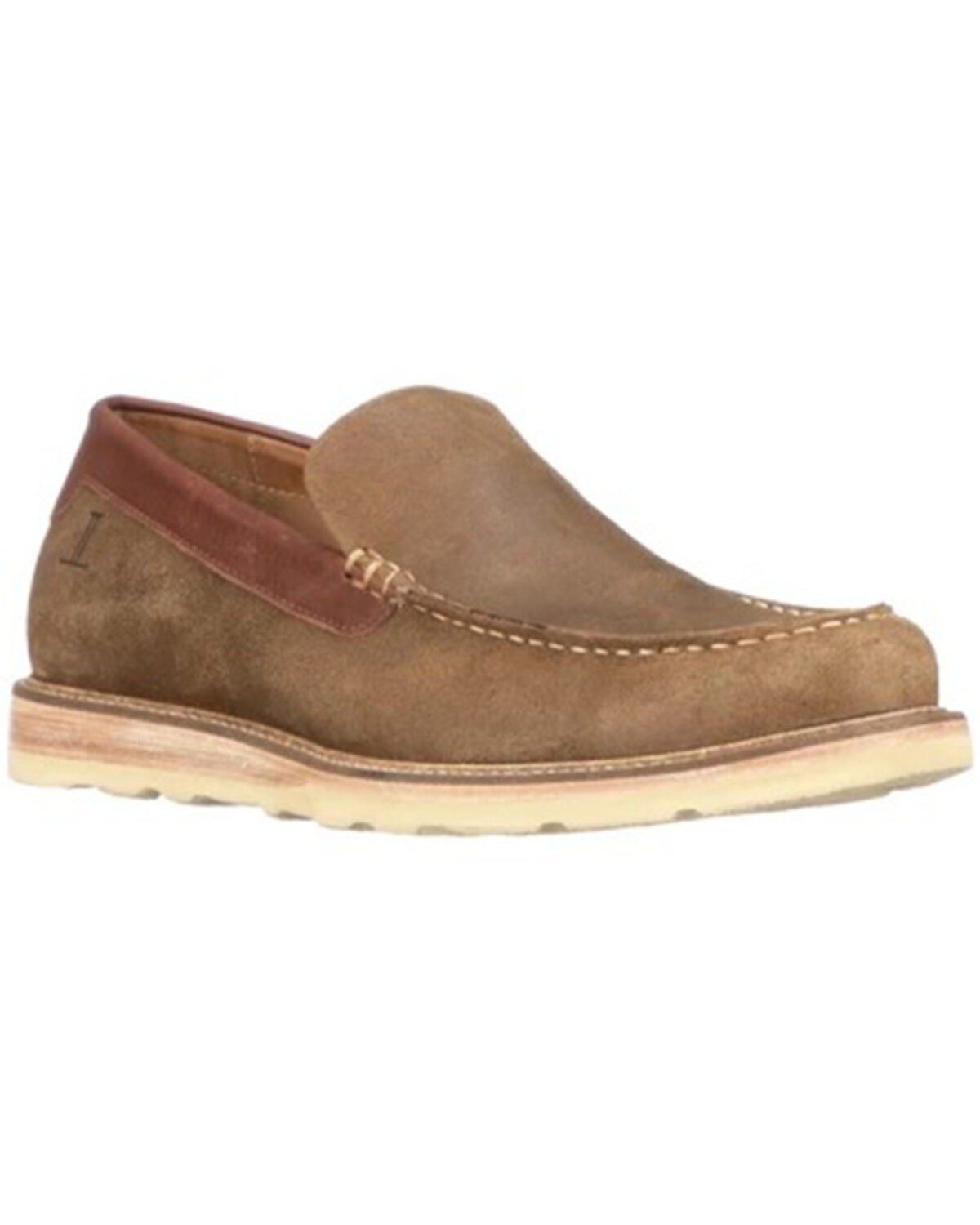 Image #1 - Lucchese Men's Olive Suede After-Ride Slip-On Casual Moccasin - Moc Toe, , hi-res