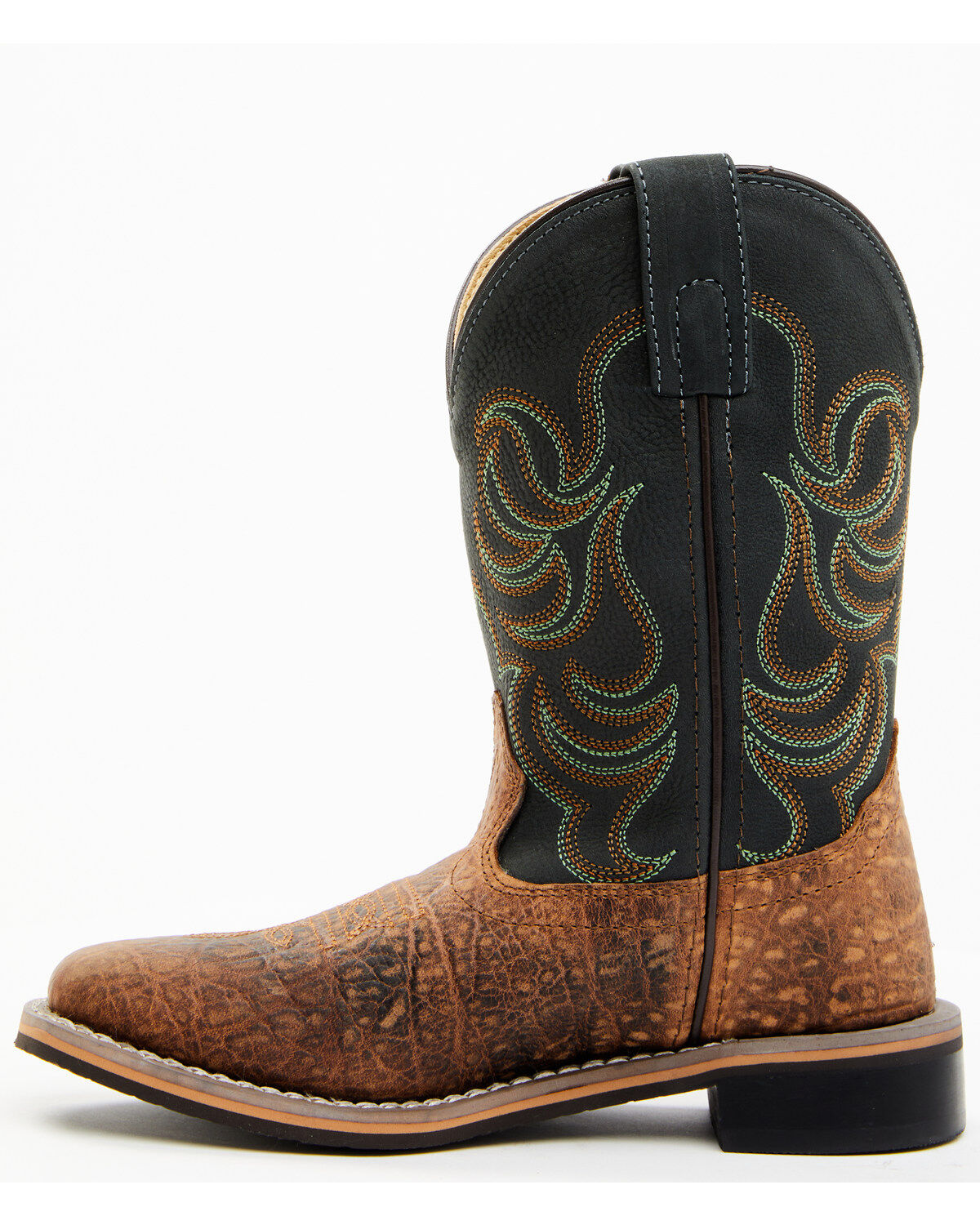 Image #3 - Smoky Mountain Boys' Jesse Bison Leather Print Boot - Square Toe, Brown, hi-res