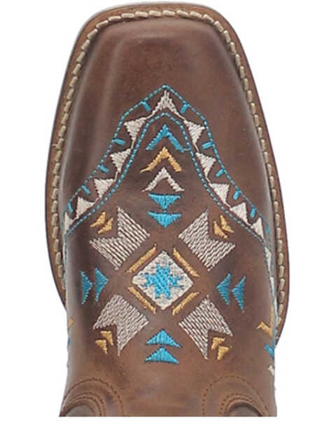 Image #6 - Dingo Women's Mesa Southwestern Embroidered Pull On Western Boots - Square Toe, Brown, hi-res