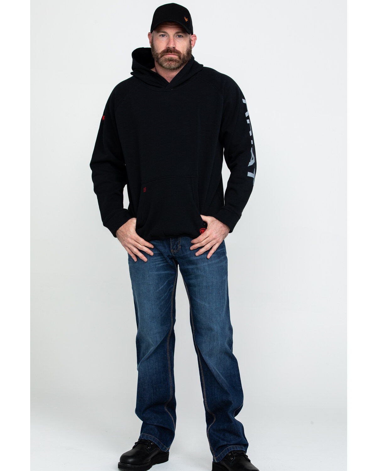 Image #6 - Ariat Men's FR Primo Fleece Logo Work Hooded Sweatshirt - Tall, , hi-res