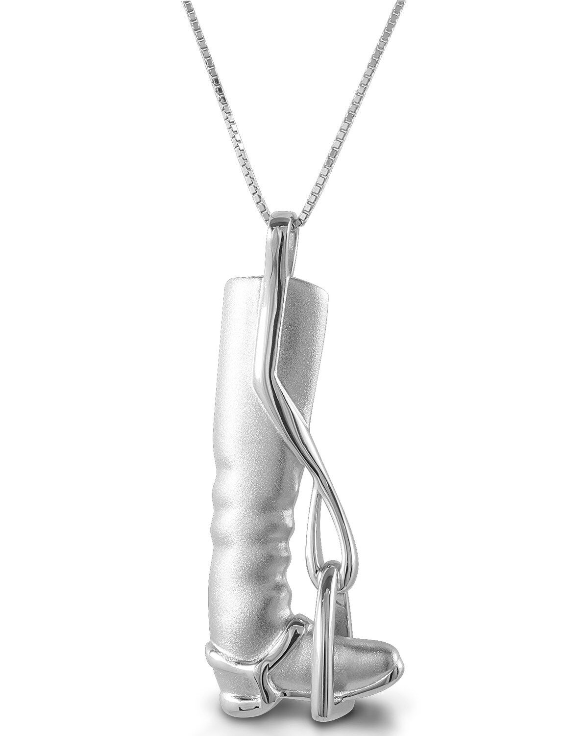 Image #1 - Kelly Herd Women's Large Tall Boot Stirrup Necklace, Silver, hi-res