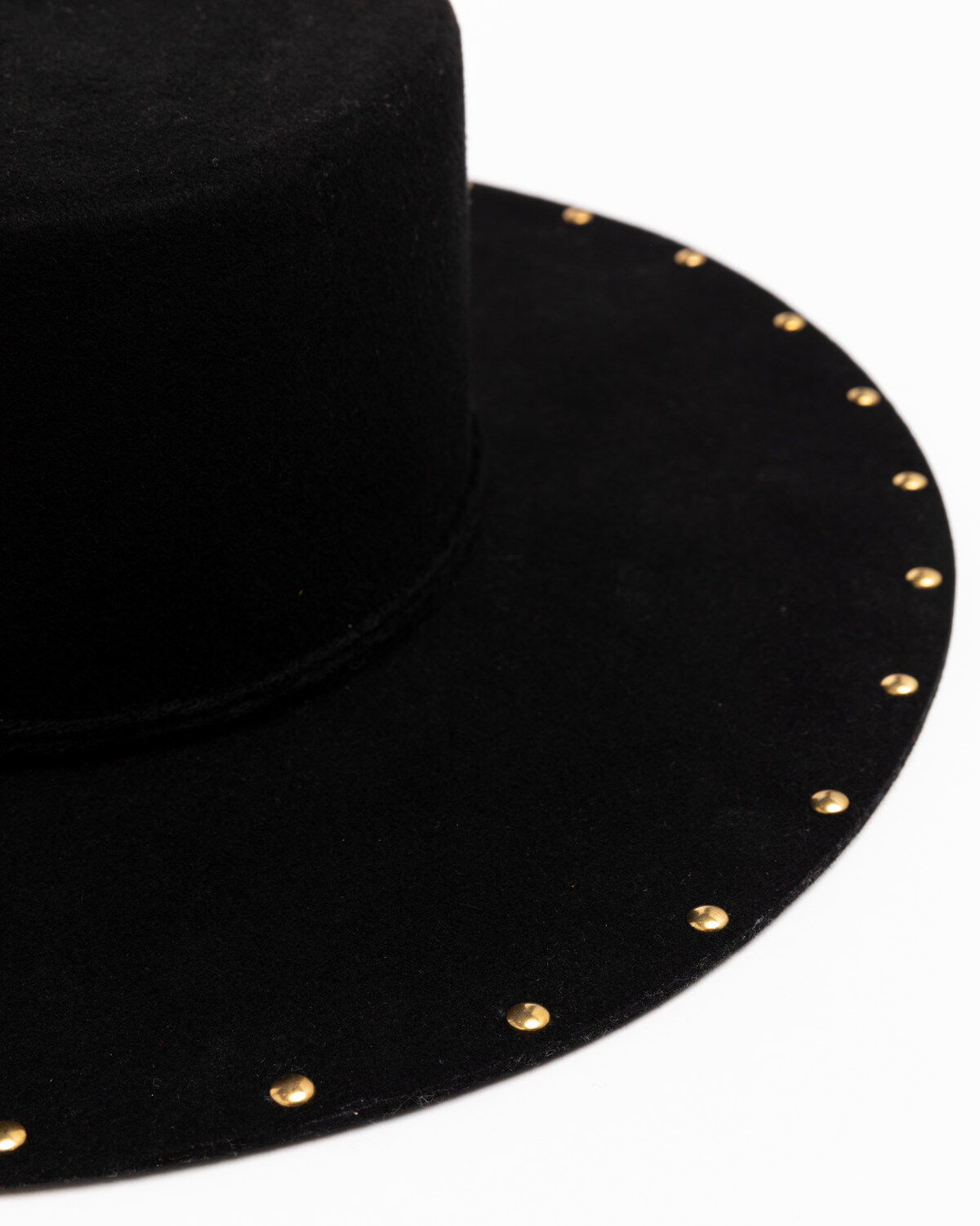 Image #6 - Shyanne Women's Boater Gold Stud Western Wool Felt Hat , Black, hi-res