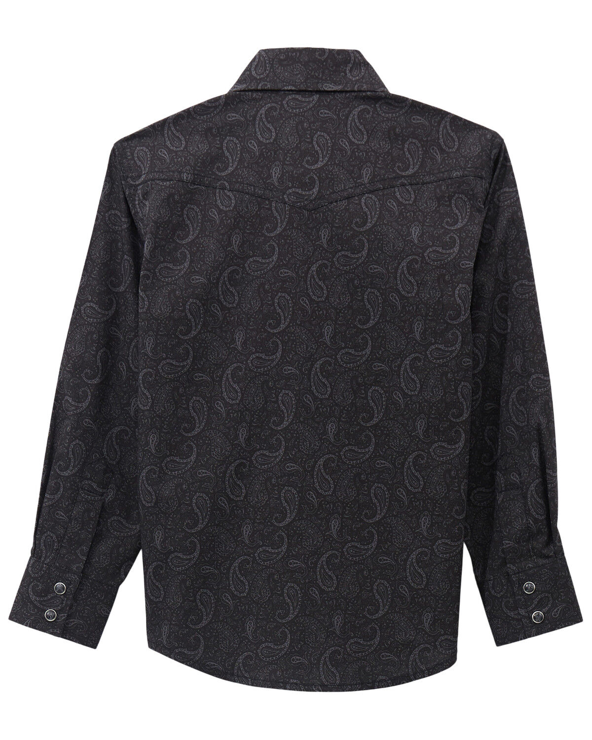 Image #2 - Wrangler 20X Boys' Paisley Print Long Sleeve Snap Stretch Western Shirt, Black, hi-res