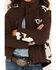 Image #3 - Cowgirl Hardware Girls Cow Print Softshell Jacket, Chocolate, hi-res
