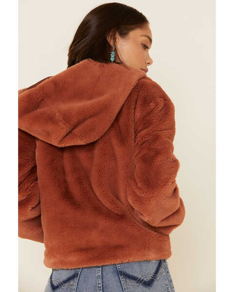 Image #4 - 26 International Women's Rust Faux Fur Hooded Jacket , Rust Copper, hi-res