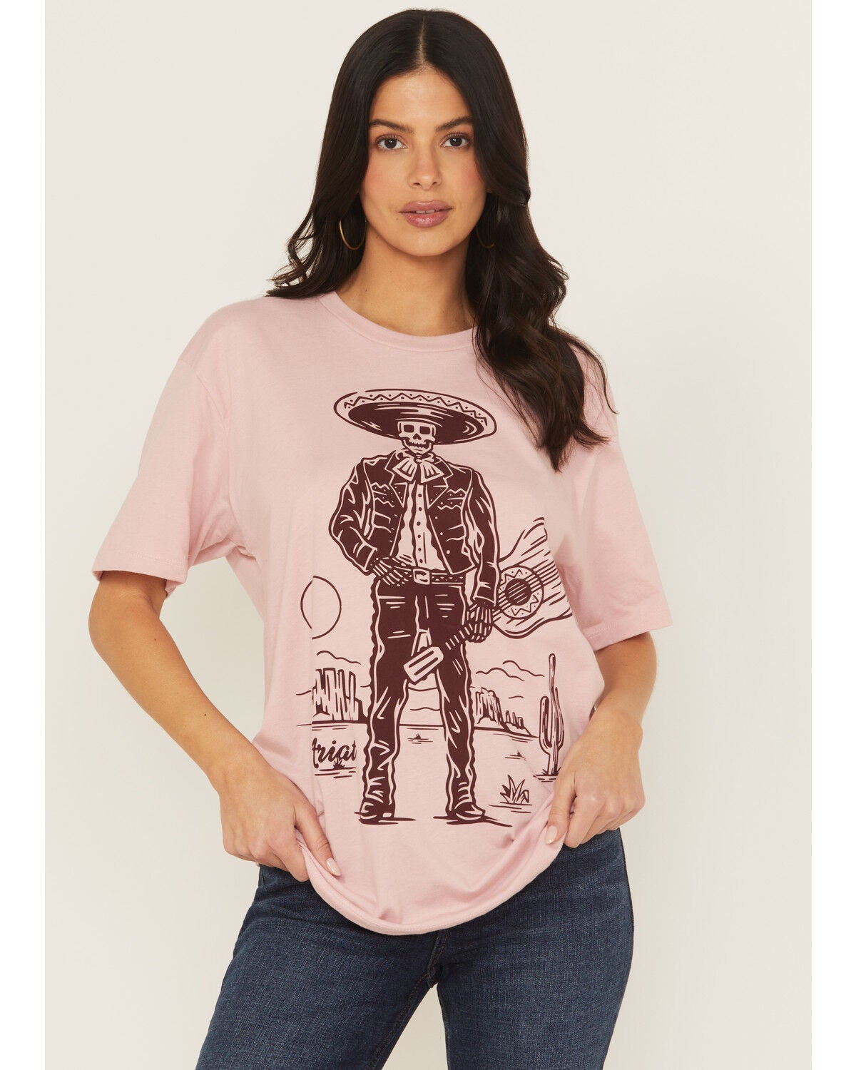 Ariat Women's Skull Short Sleeve Graphic Tee, Pink, hi-res