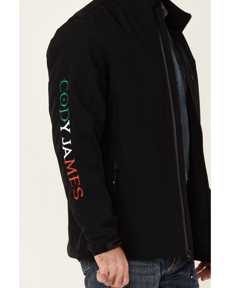 Cody James Core Men's Mexico Embroidered Sleeve Logo Zip-Front Steamboat Jacket , Black, hi-res