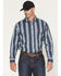 Image #1 - Ariat Men's FR Carlton Striped Long Sleeve Snap Work Shirt, Navy, hi-res