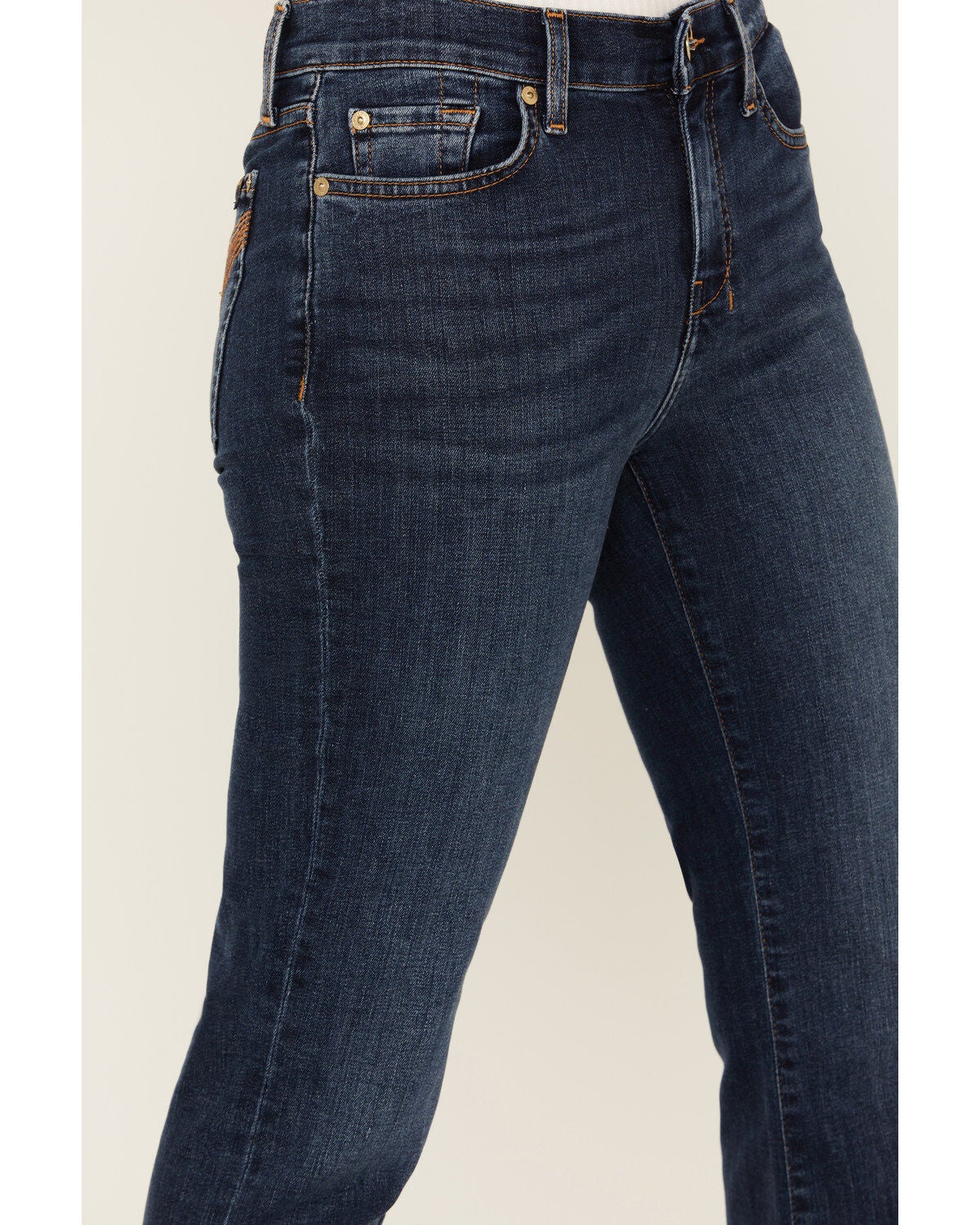 Image #4 - 7 For All Mankind Women's High Wave Dark Wash Mid Rise Tailorless Dojo Trouser Stretch Denim Jeans, , hi-res