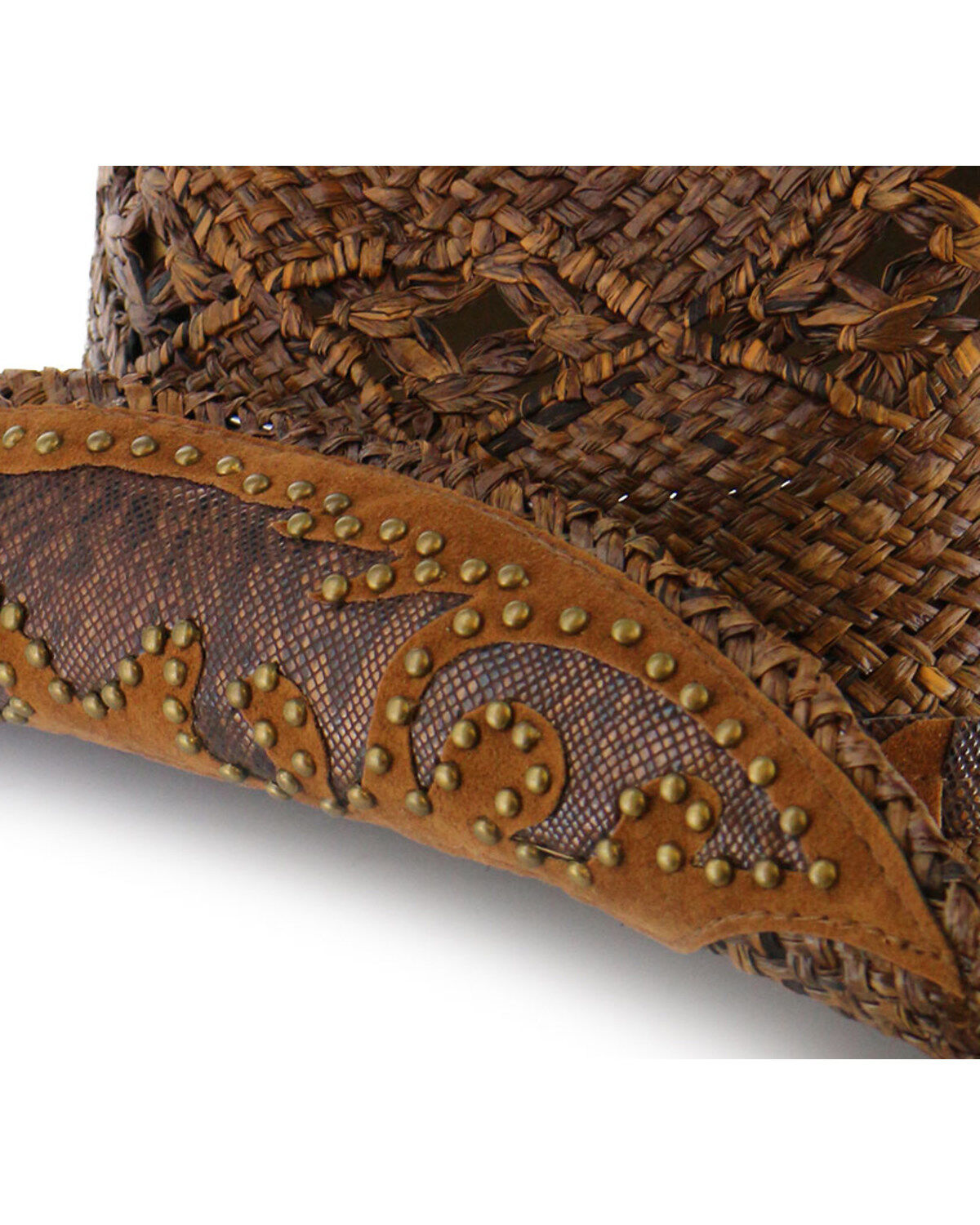 Image #4 - Shyanne® Women's Embellished Brim Straw Hat, Brown, hi-res
