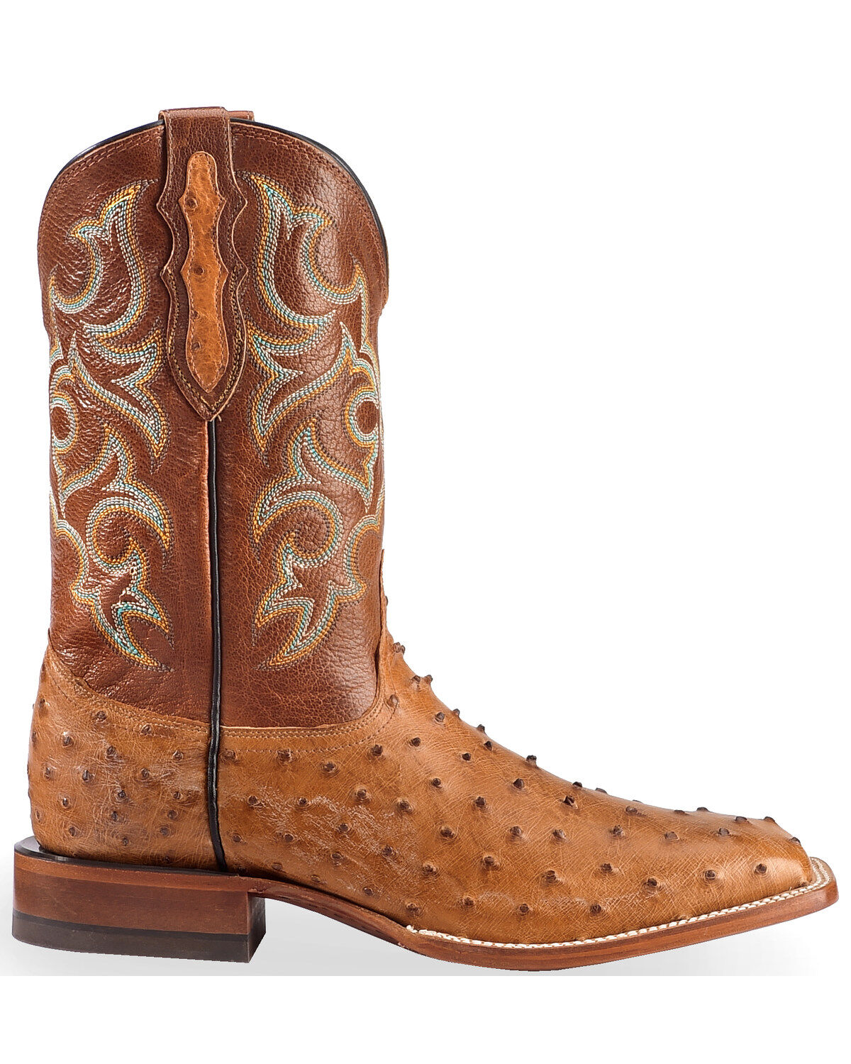 Image #2 - Justin Men's Full Quill Ostrich Western Boots, Cognac, hi-res