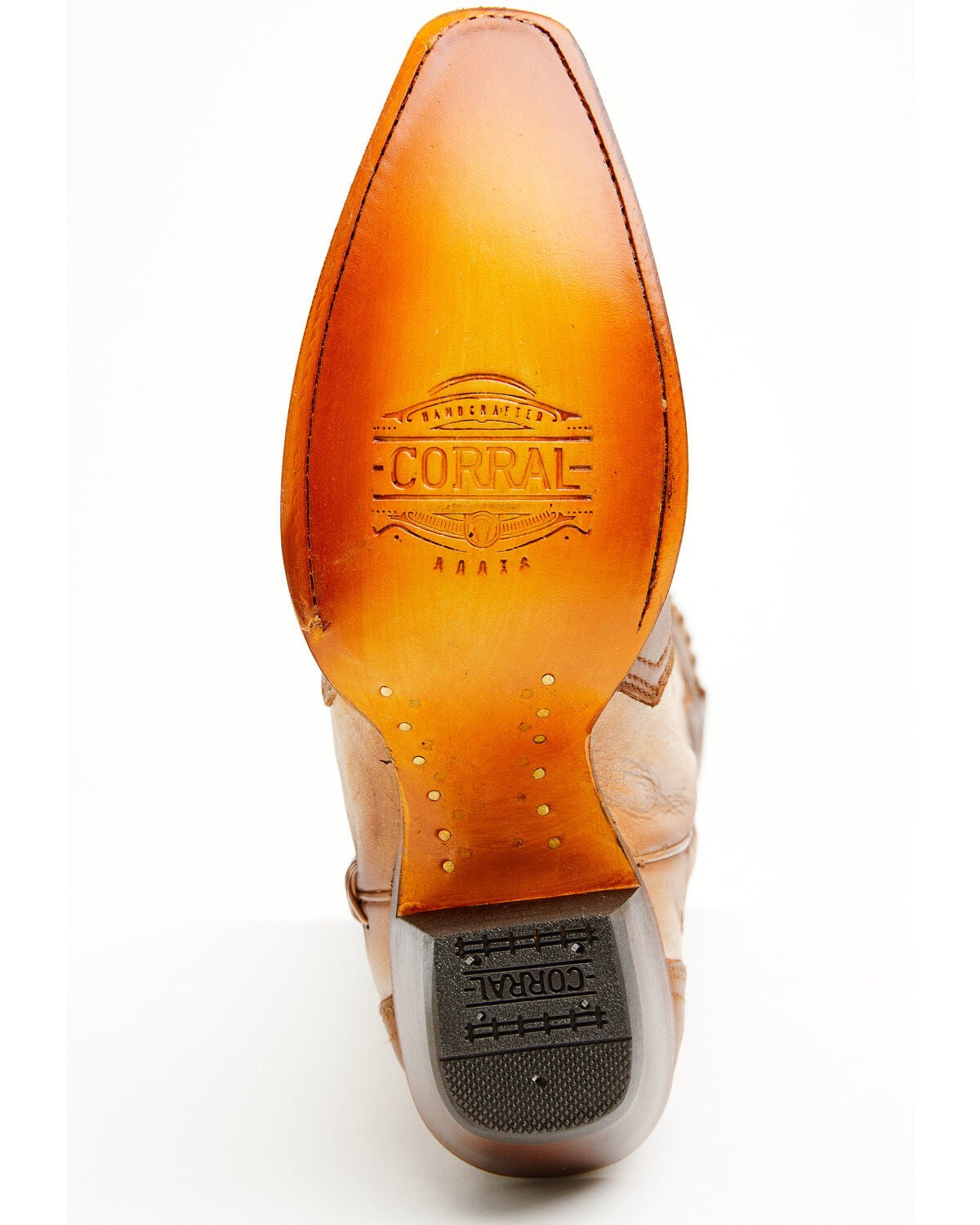 Image #7 - Corral Women's Honey Horseshoe Overlay Western Boots - Snip Toe, Honey, hi-res