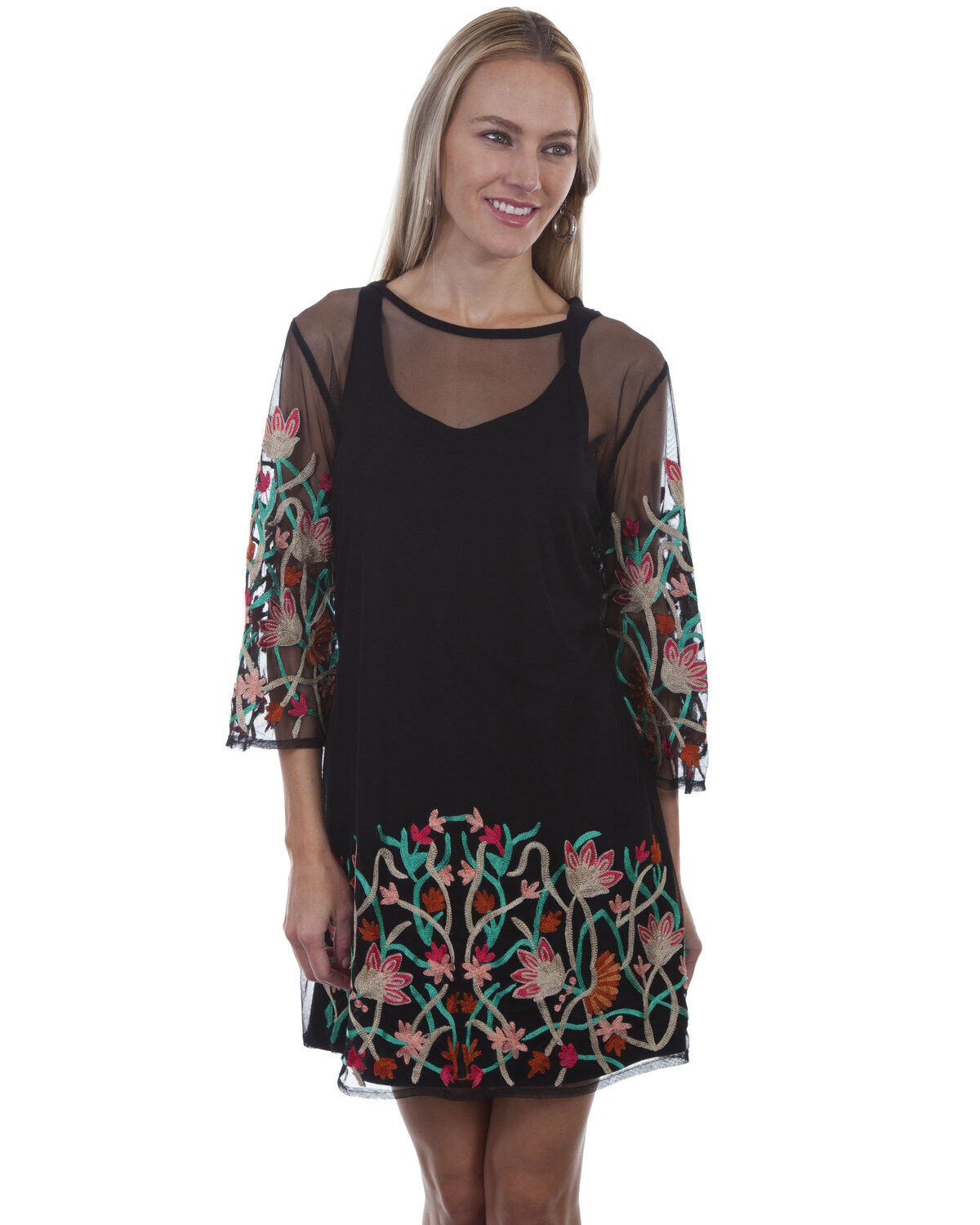 Image #1 - Honey Creek by Scully Women's Mesh Embroidered Dress, , hi-res