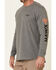 Image #3 - Hawx Men's Charcoal Original Logo Crew Long Sleeve Work T-Shirt, , hi-res