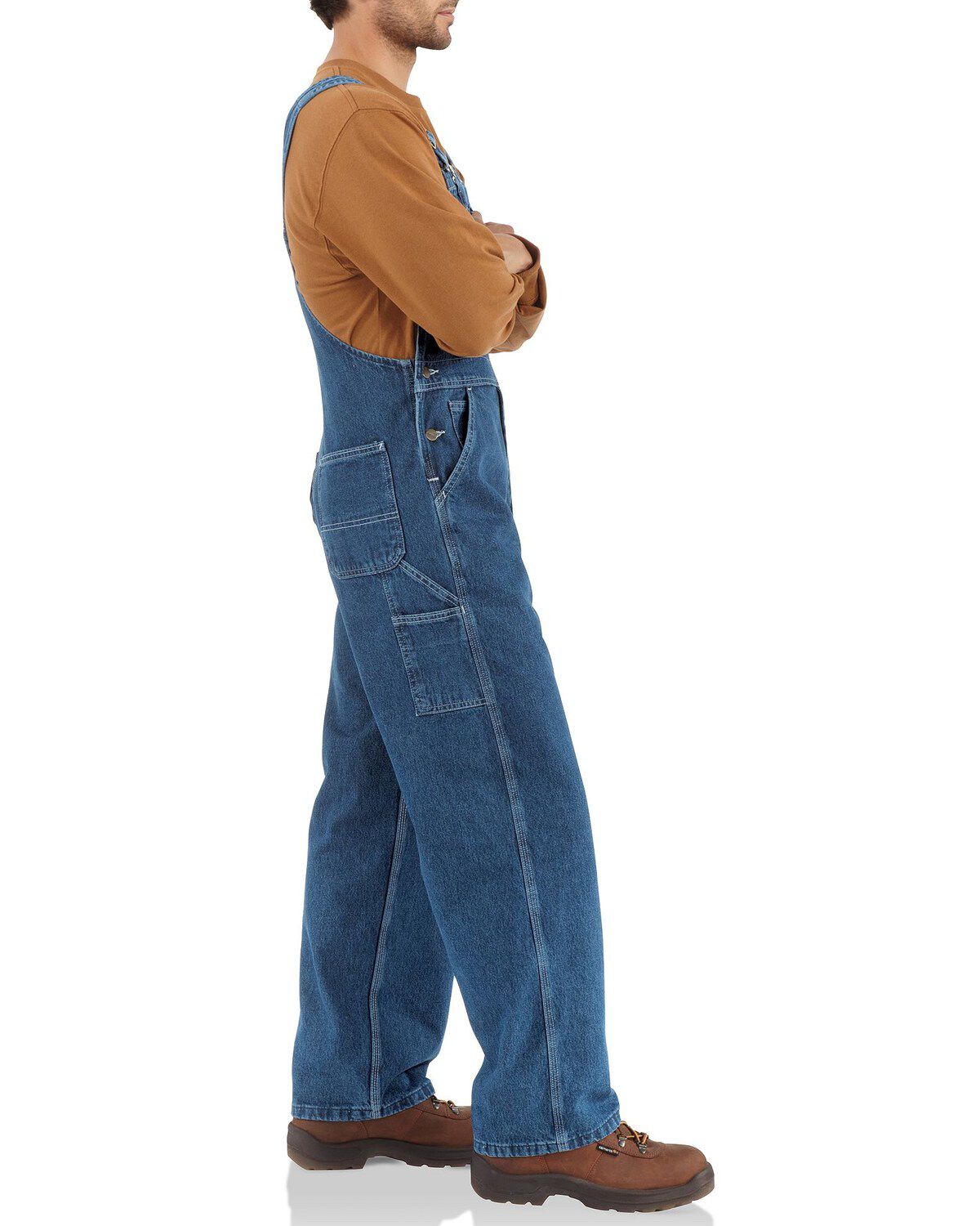 Image #2 - Carhartt Bib Washed Denim Work Overalls, , hi-res