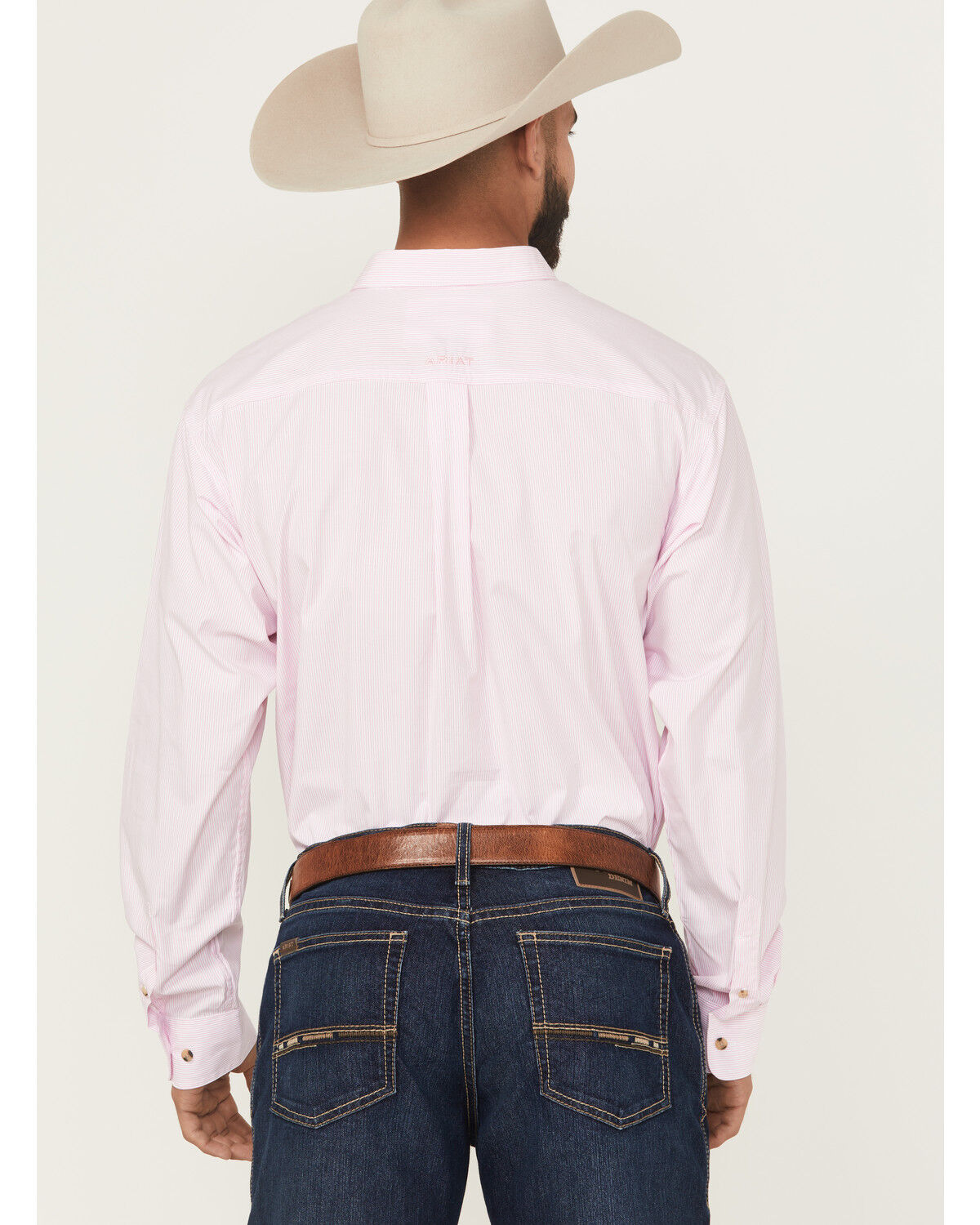 Image #4 - Ariat Men's Striped Long Sleeve Button-Down Western Shirt, Pink, hi-res