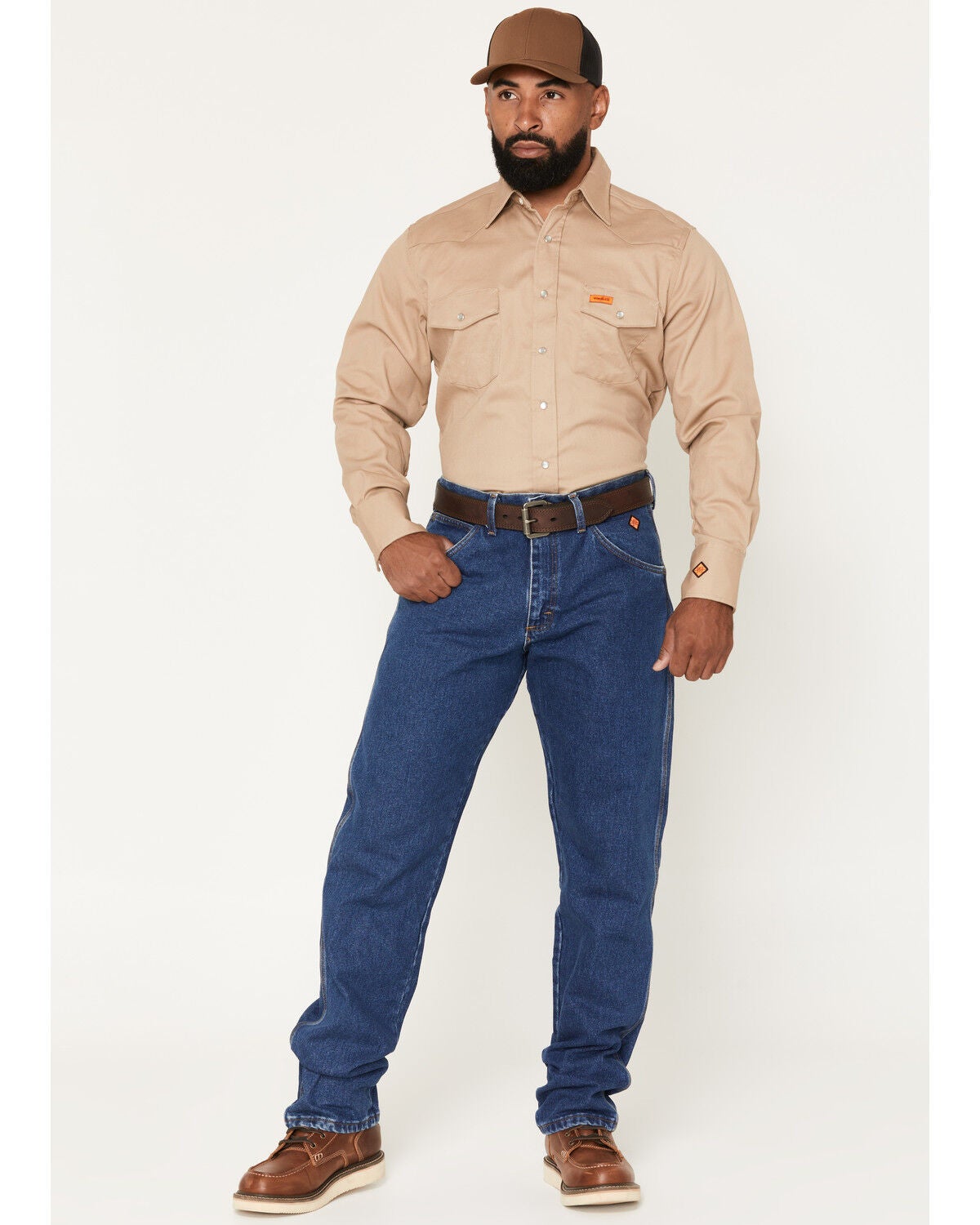 Wrangler Men's FR Relaxed Fit Work Jeans, Indigo, hi-res