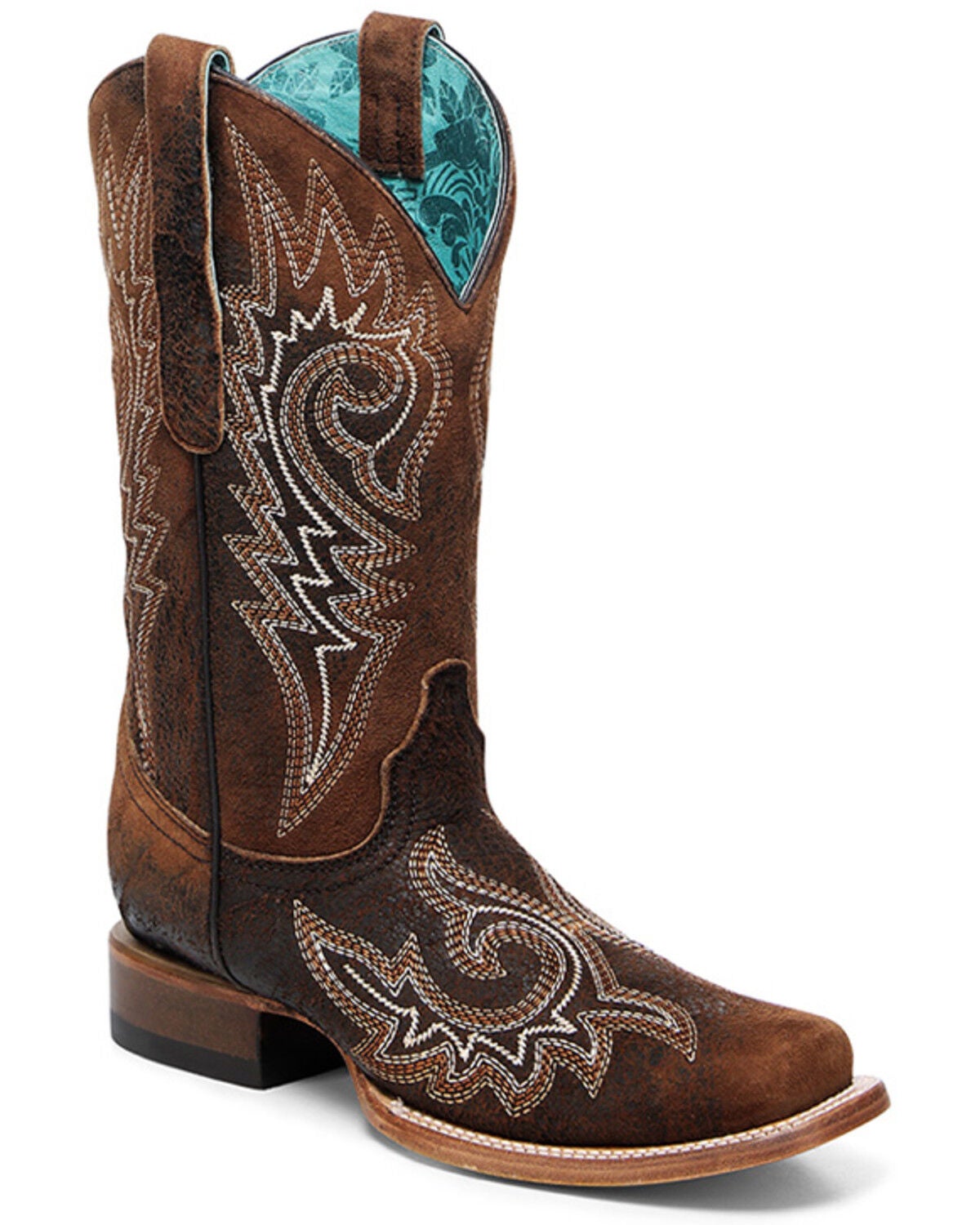 Corral Women's Embroidered Western Boots - Broad Square Toe, Brown, hi-res
