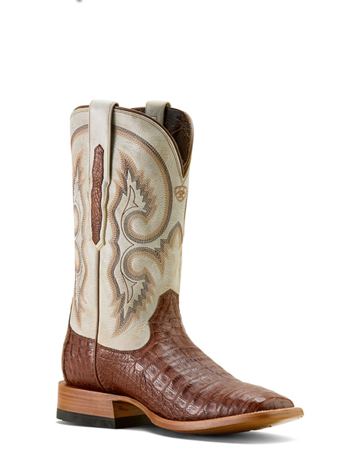 Image #1 - Ariat Men's Exotic Caiman Classic Callen Western Boots - Broad Square Toe, Brown, hi-res