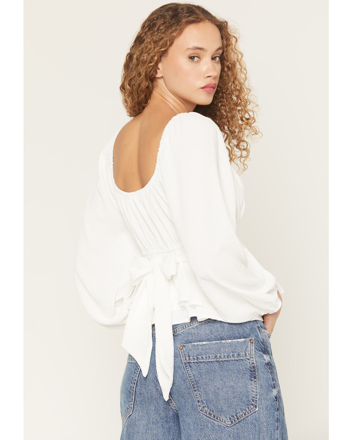 Image #4 - Originality Women's Boot Barn Exclusive Emma Long Sleeve Peplum Top, Ivory, hi-res