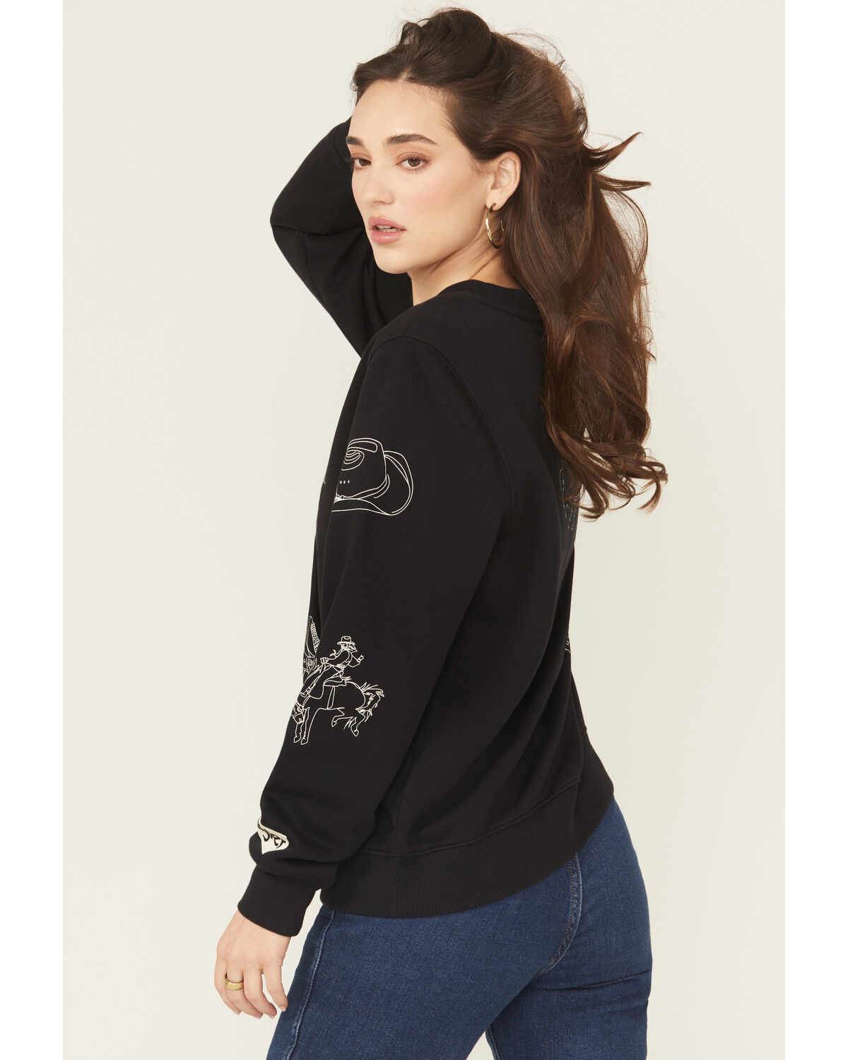 Image #4 - Wrangler Retro Women's Conversational Print Pullover Sweatshirt, Black, hi-res