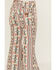 Image #4 - Panhandle Girls' Southwestern Striped Button Flare Stretch Denim Jeans, , hi-res
