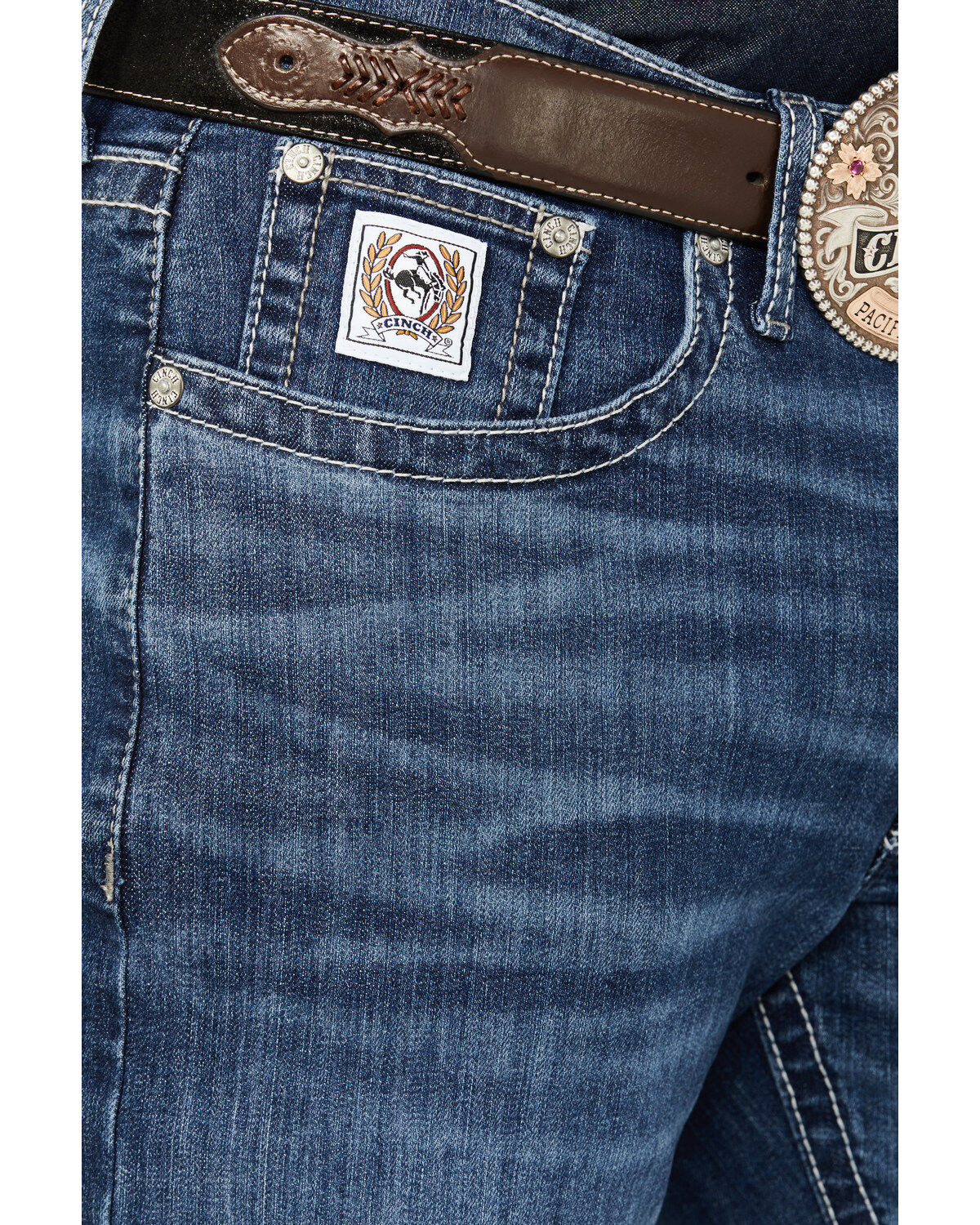 Image #2 - Cinch Men's White Label Medium Stonewash Straight Denim Jeans, , hi-res