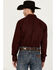Image #4 - Wrangler Men's Geo Print Long Sleeve Snap Western Shirt, Burgundy, hi-res