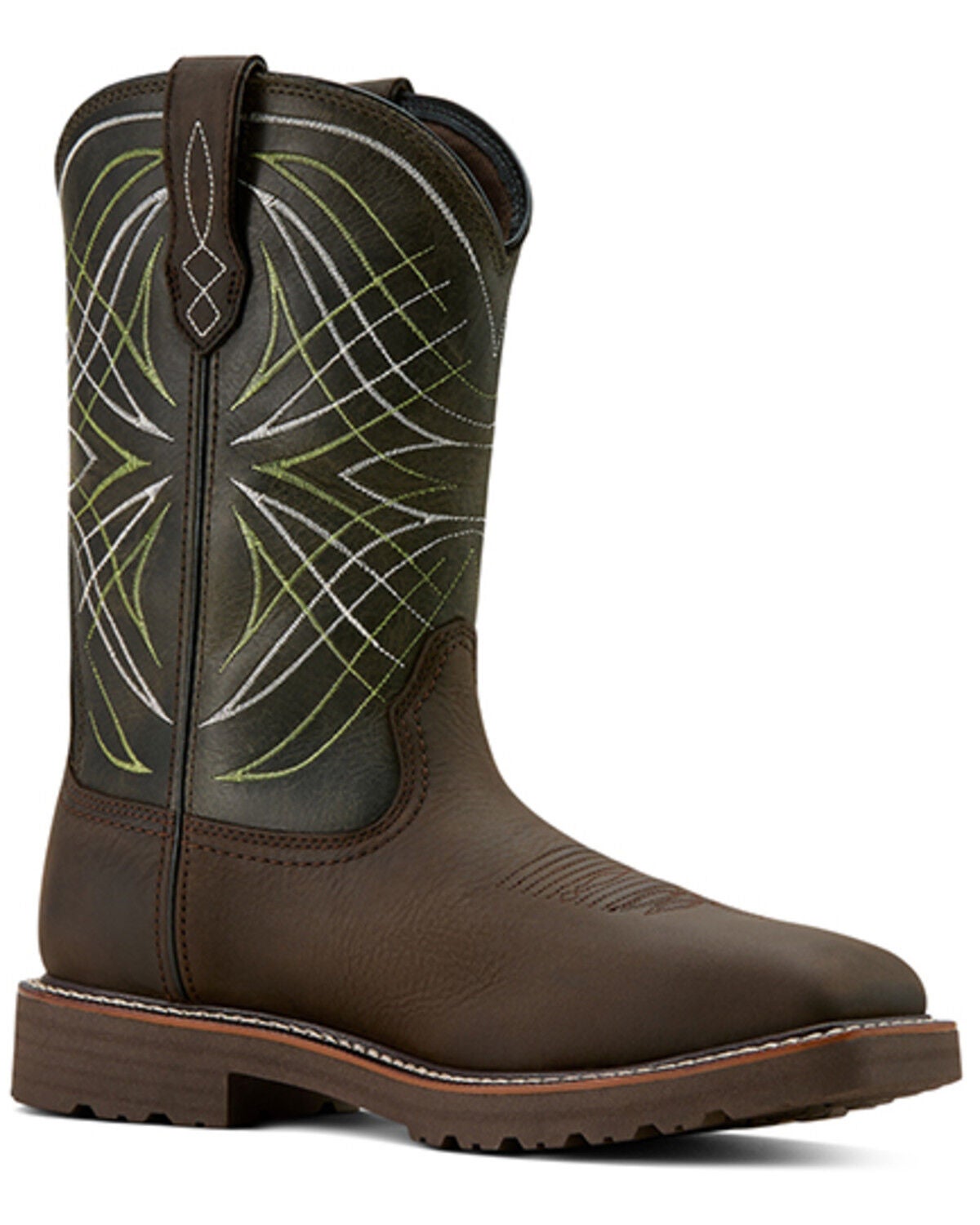 Ariat Men's Activator Waterproof Work Boots - Steel Toe, Dark Brown, hi-res