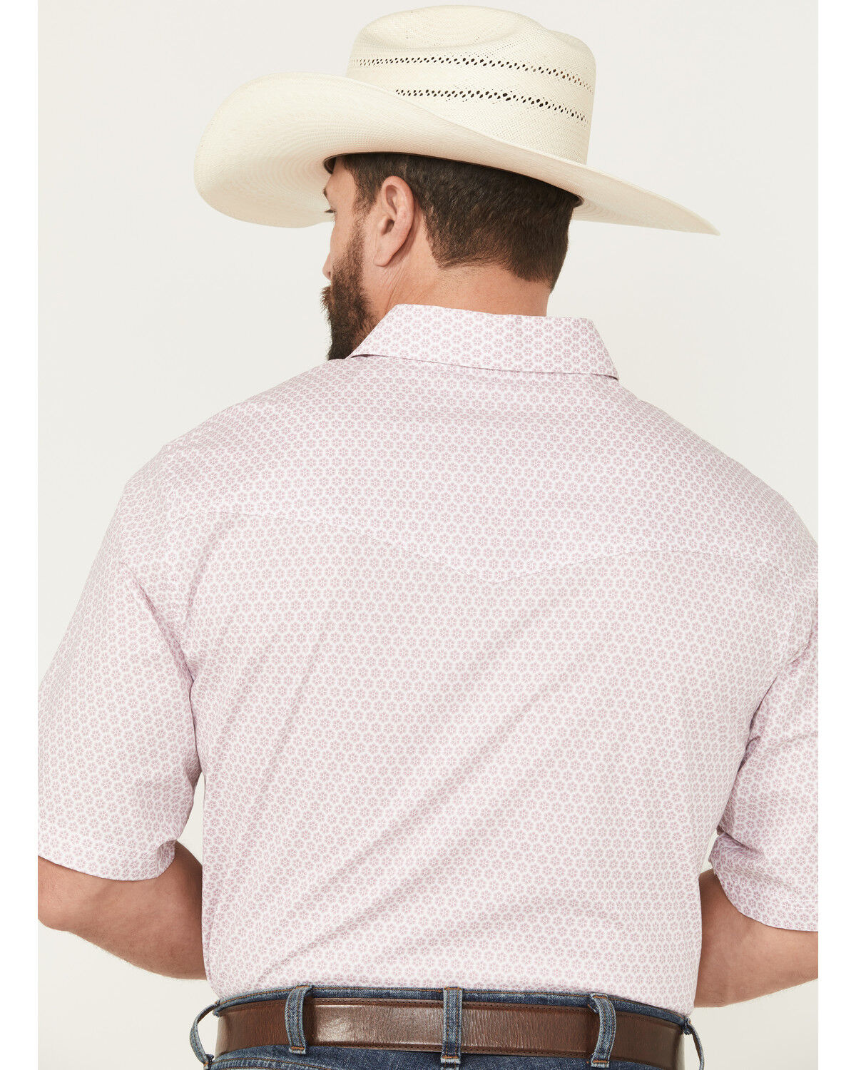 Image #4 - Wrangler Men's 20X Geo Print Short Sleeve Snap Stretch Western Shirt, White, hi-res