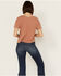 Image #4 - Shyanne Women's Steer Head Tie Front Short Sleeve Graphic Tee, Coffee, hi-res