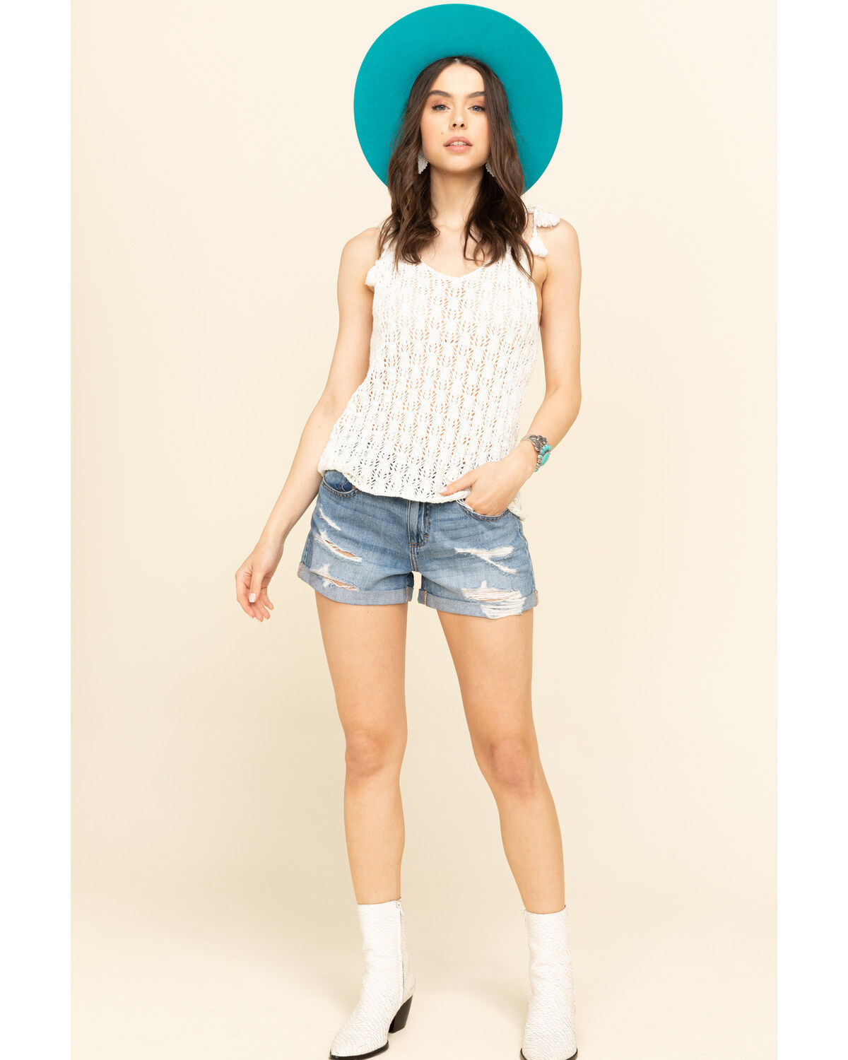 Image #6 - Rock & Roll Denim Women's Tie Strap Sweater Cami, , hi-res