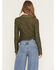 Image #4 - Panhandle Women's Jacquard Collared Top, Olive, hi-res