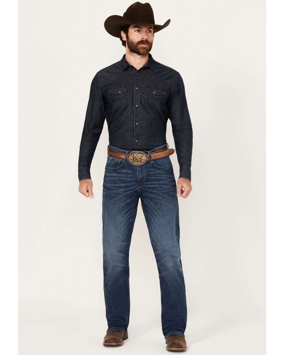Image #1 - Wrangler 20X Men's Medium Wash Harper Slim Bootcut Stretch Denim Jeans, Medium Wash, hi-res