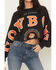 Image #3 - Gameday Women's OSU Split Long Sleeve Cropped Graphic Tee, Black, hi-res
