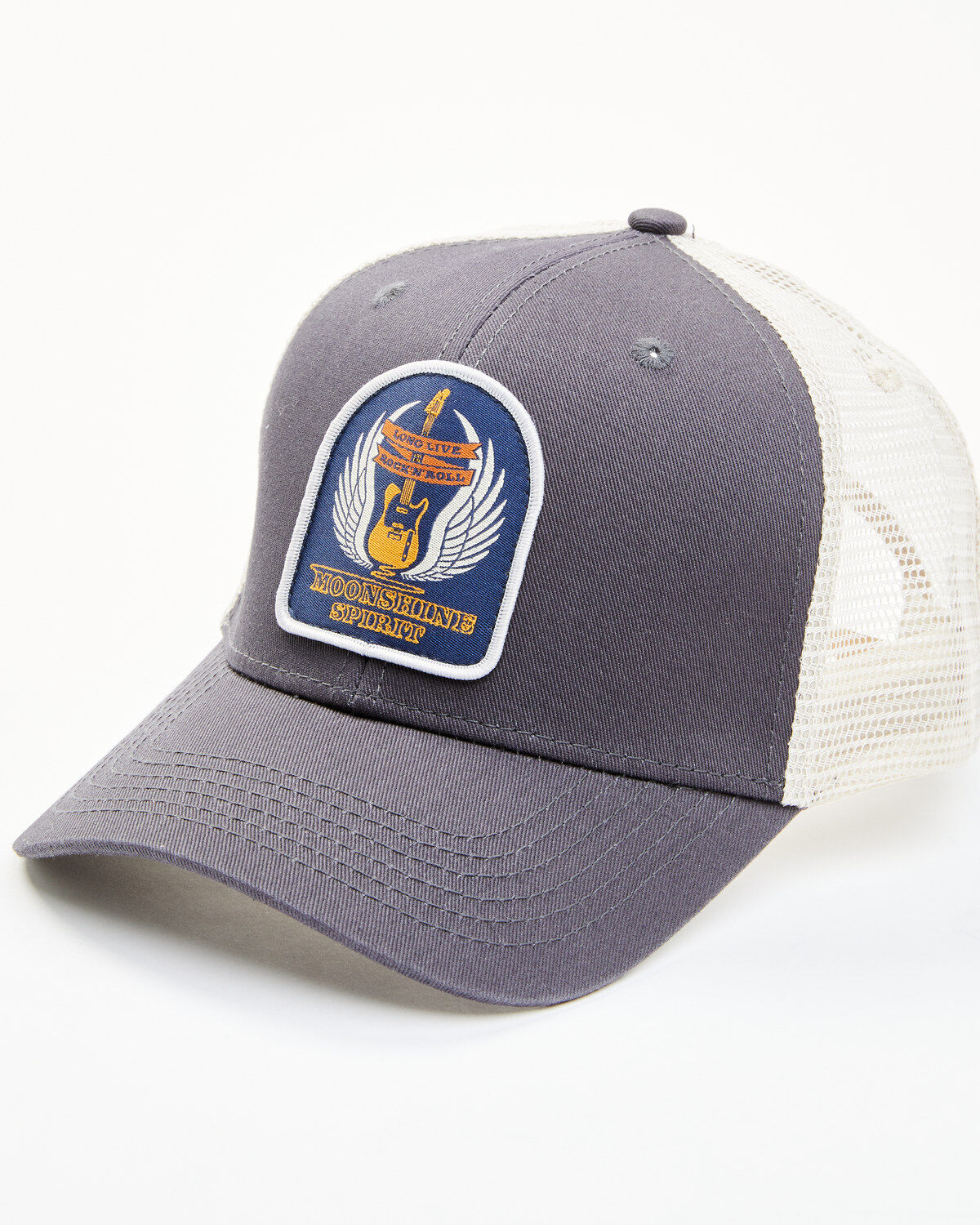 Image #1 - Moonshine Spirit Men's Guitar Wings Patch Mesh-Back Ball Cap, Grey, hi-res