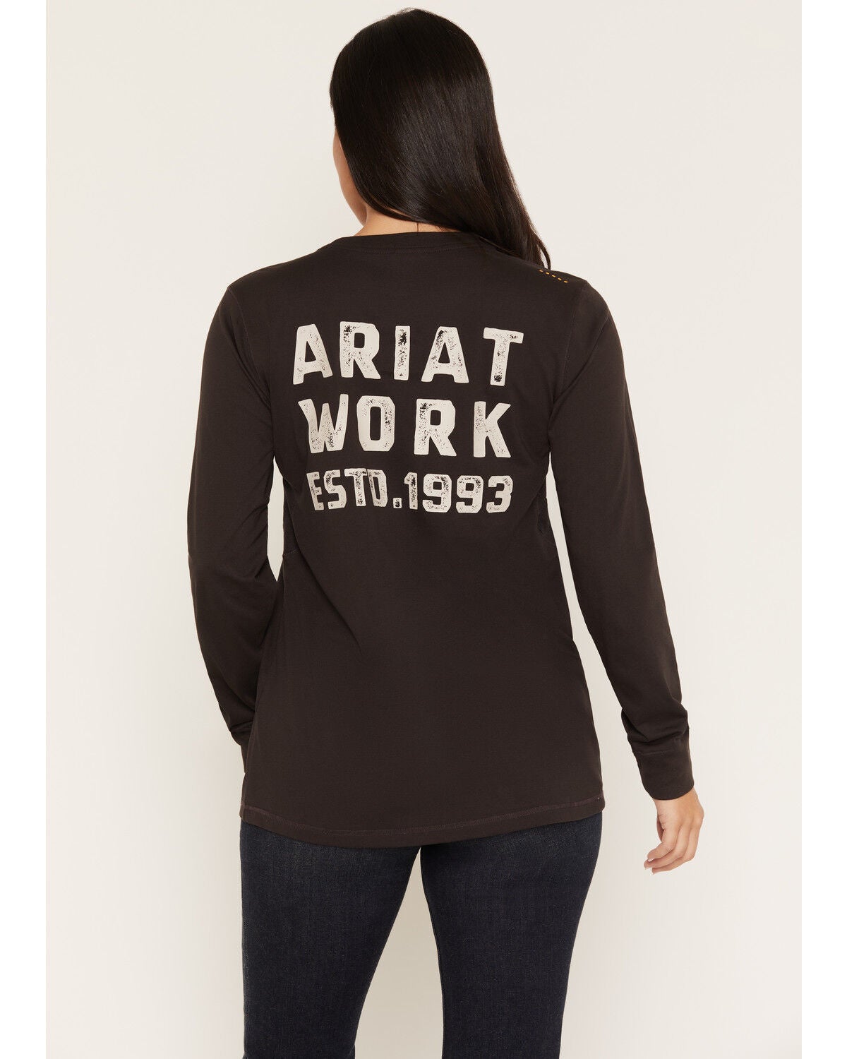 Image #3 - Ariat Women's Rebar Workman Long Sleeve Work Shirt, Brown, hi-res