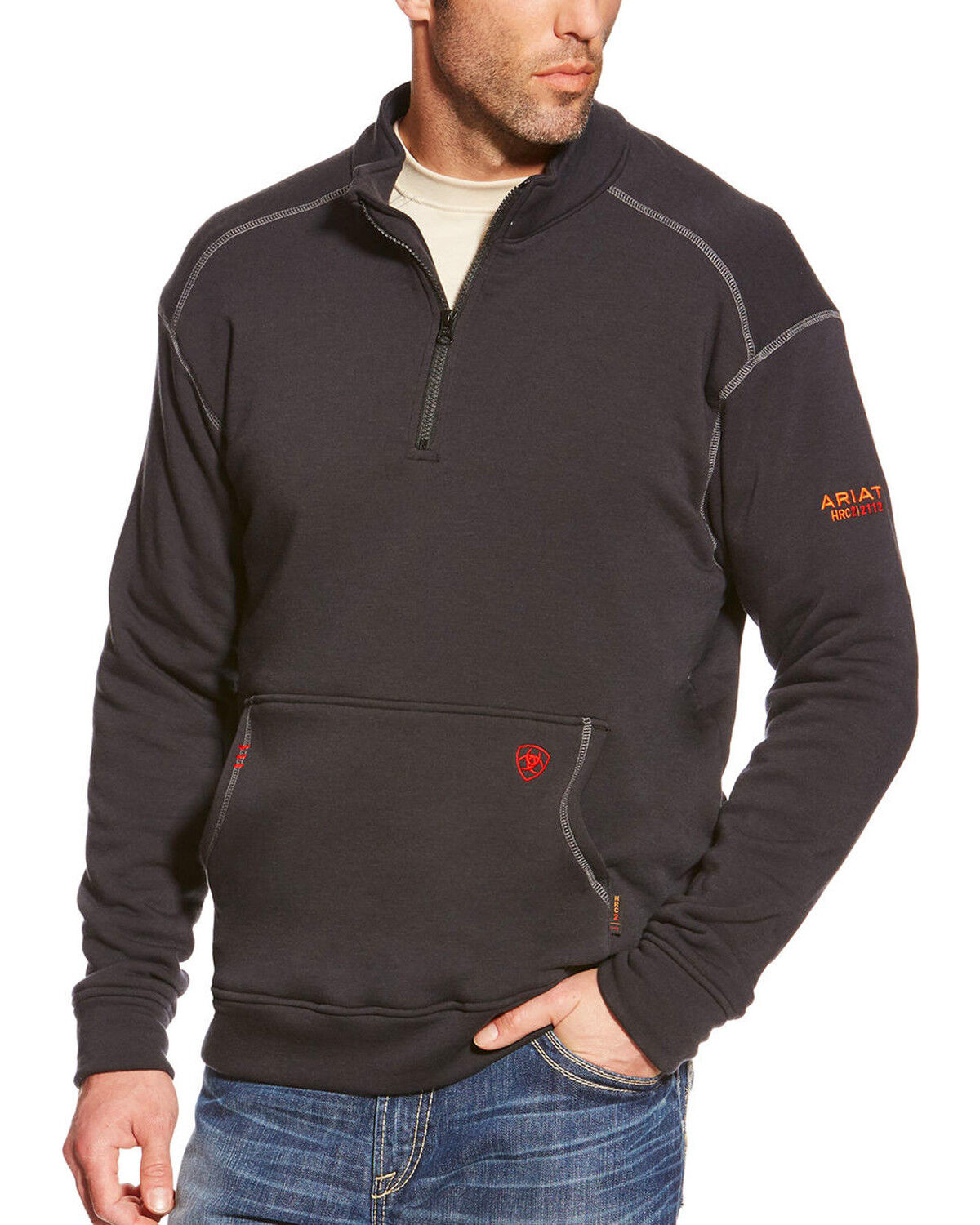 Image #1 - Ariat Men's FR Polartec 1/4 Zip Fleece Pullover, , hi-res