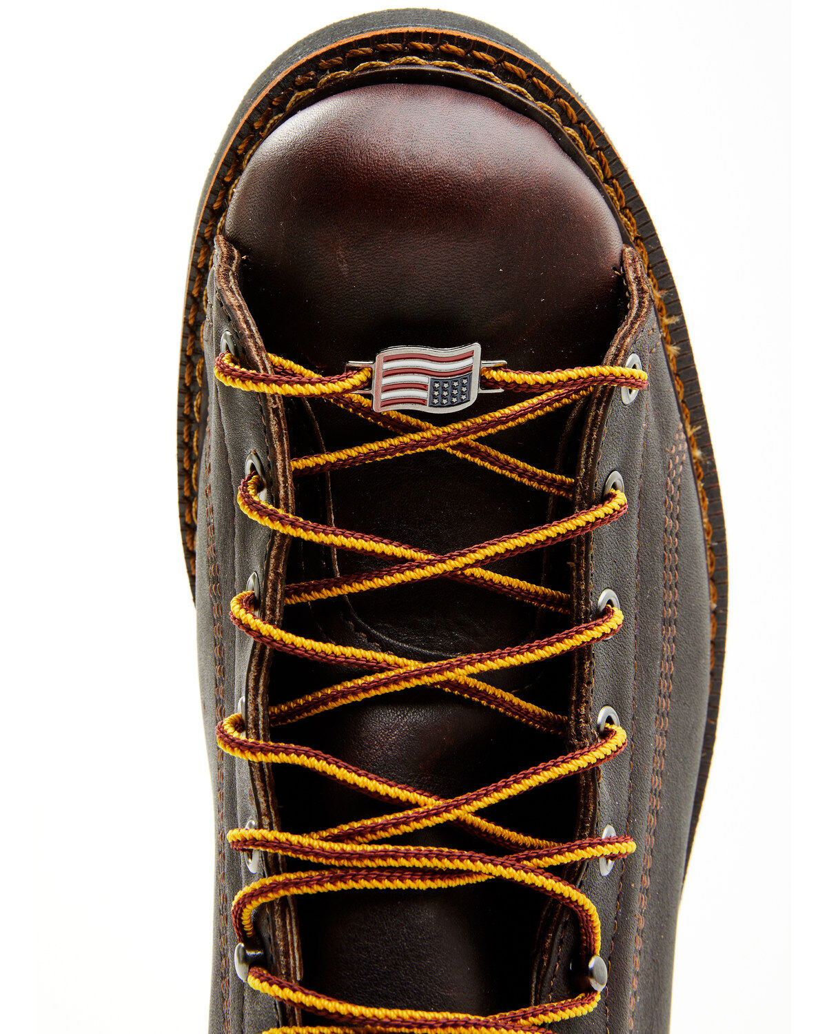 Image #6 - Thorogood Men's Walnut Roofer USA Work Boots - Soft Toe, Black, hi-res