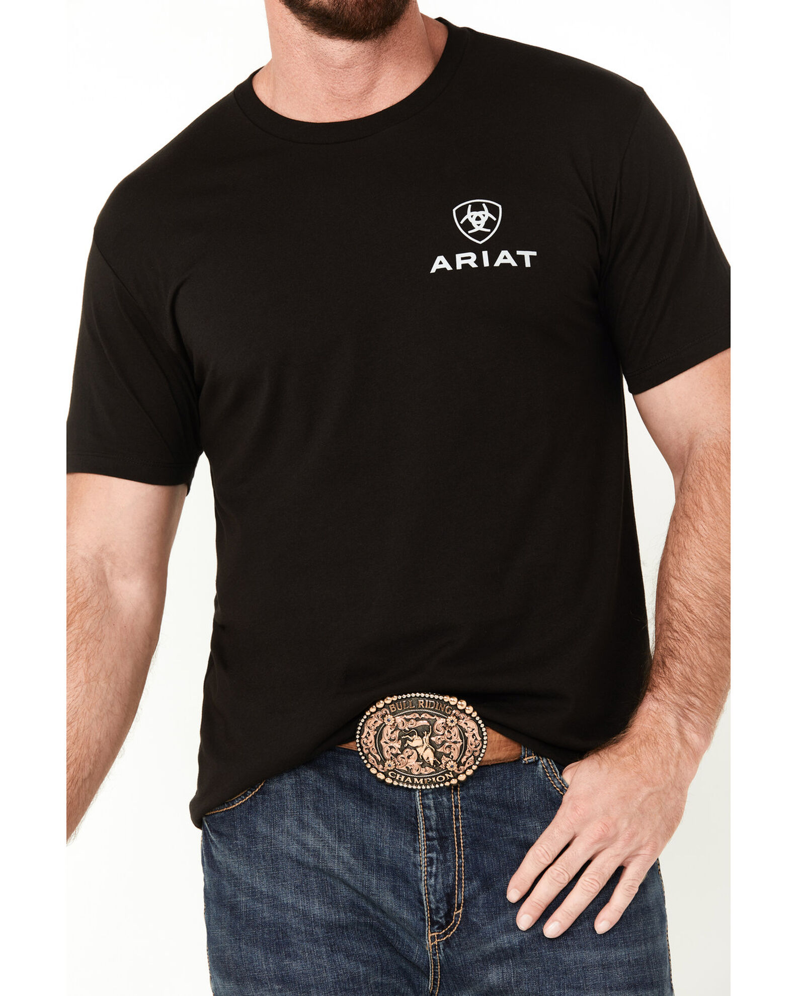 Image #3 - Ariat Men's Sugar Flag Mexico Short Sleeve Graphic T-Shirt, Black, hi-res