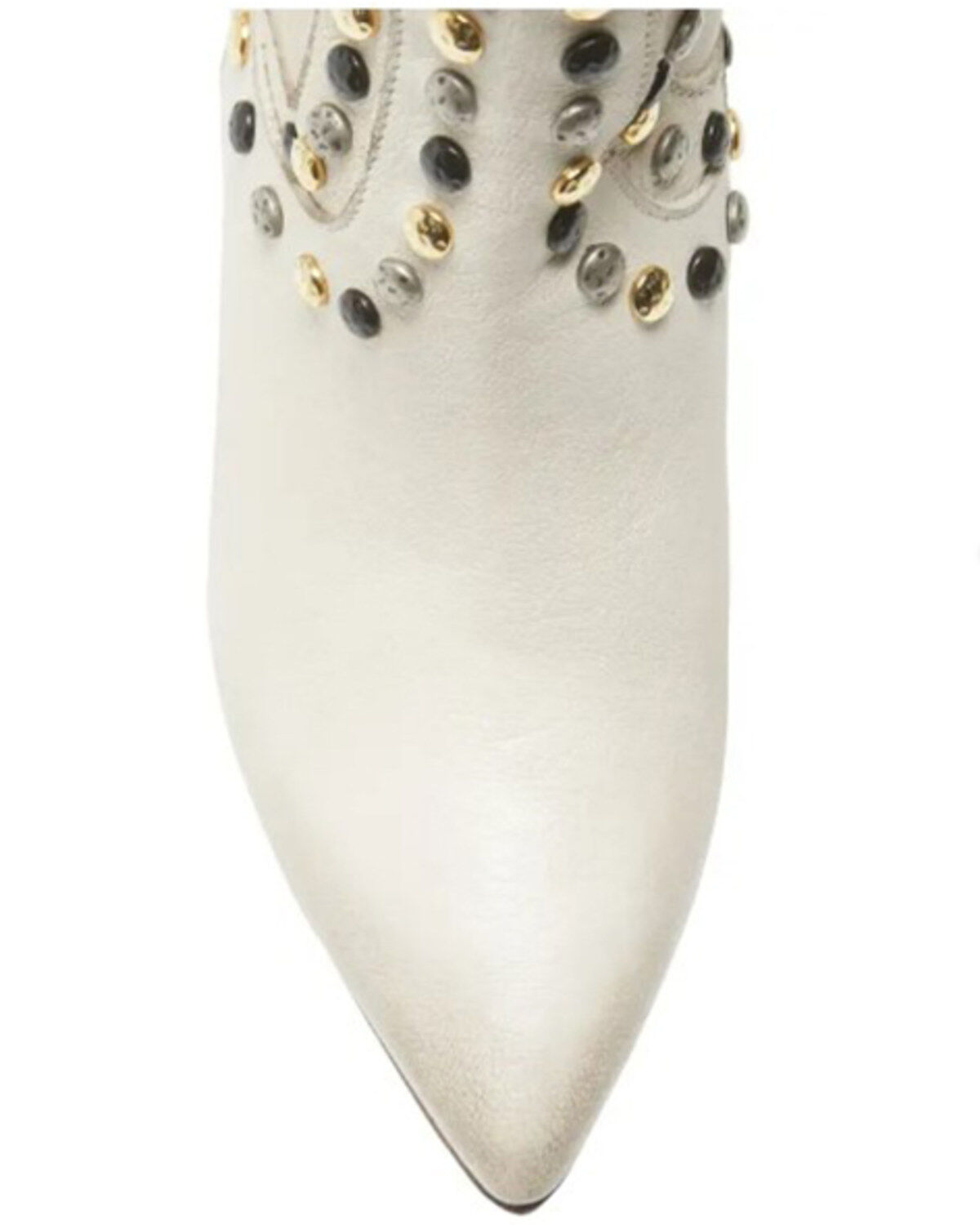 Image #5 - Free People Women's Dakota Heel Studded Western Boots - Round Toe, White, hi-res