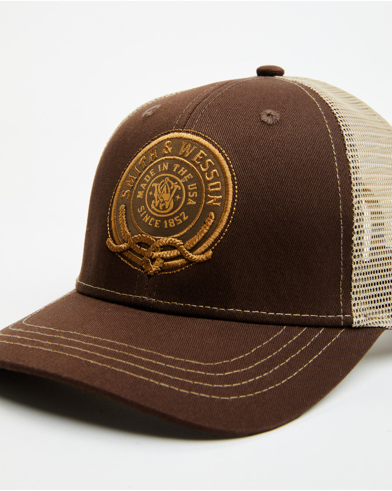 Smith & Wesson Men's Stamp Rope Patch Trucker Cap
