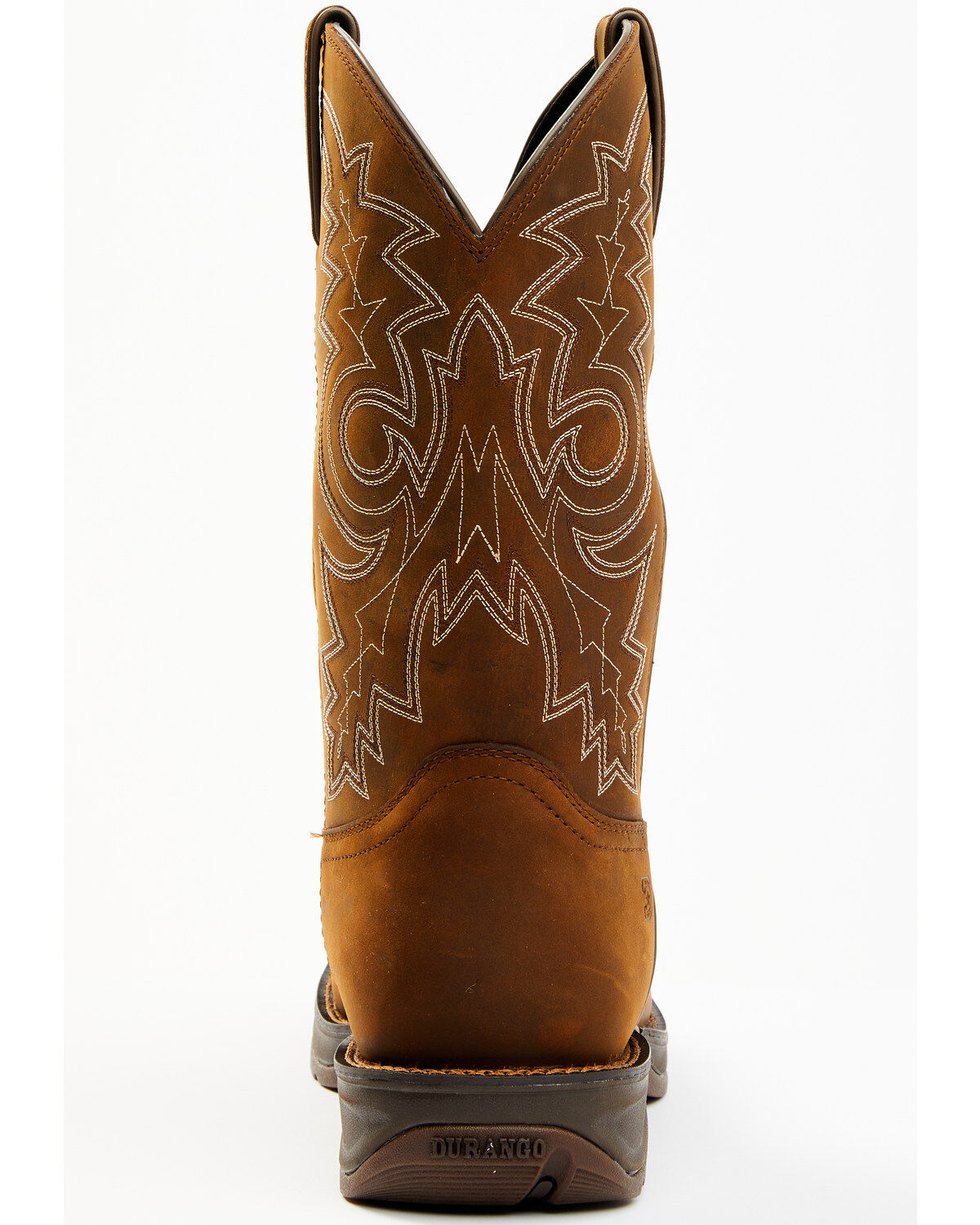 Image #5 - Durango Men's Rebel Pull On Waterproof Work Western Boots - Steel Toe, Brown, hi-res