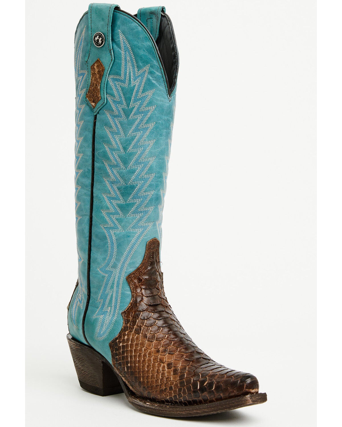 Tanner Mark Women's Exotic Python Tall Western Boots - Snip Toe, Honey, hi-res